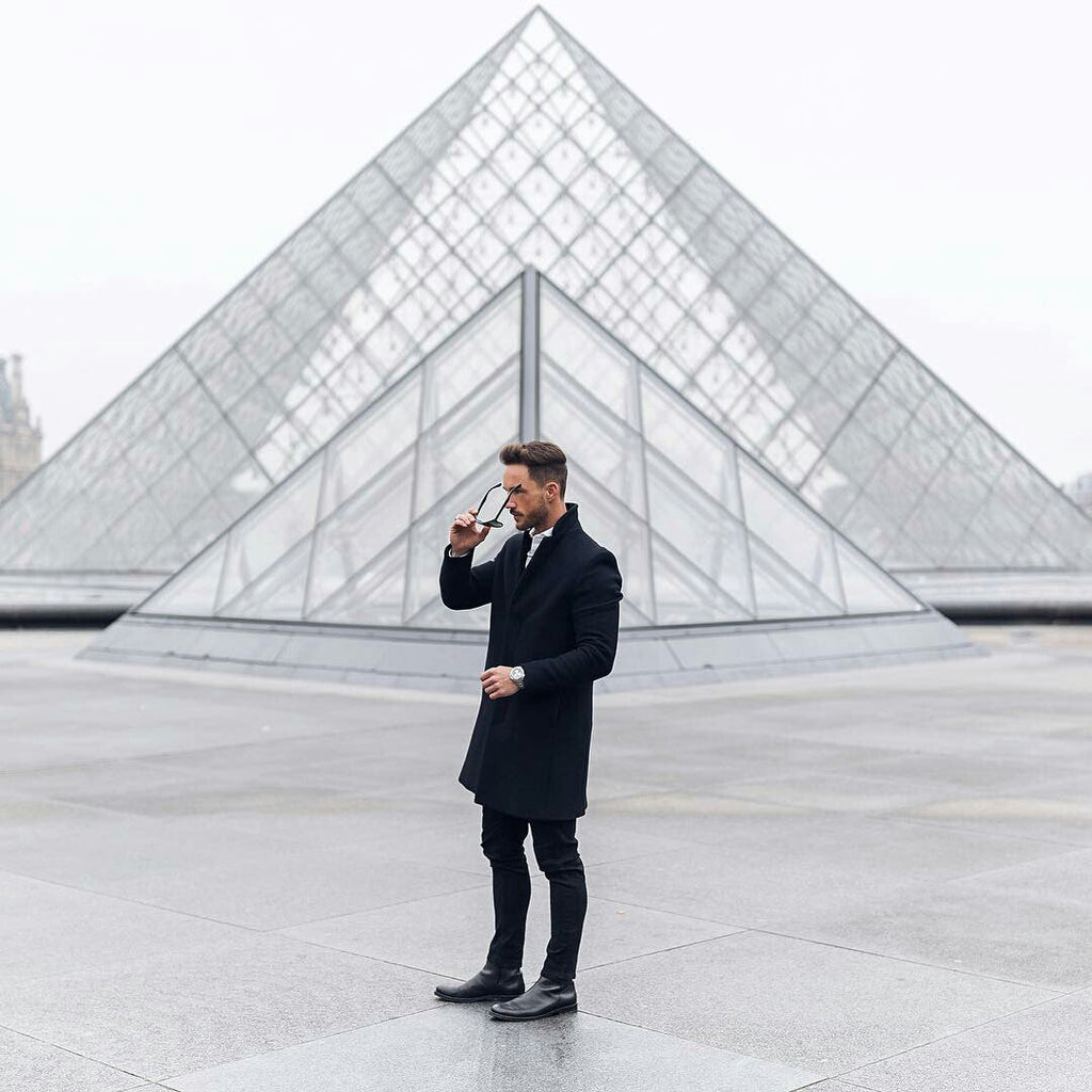 how to wear black overcoat for men