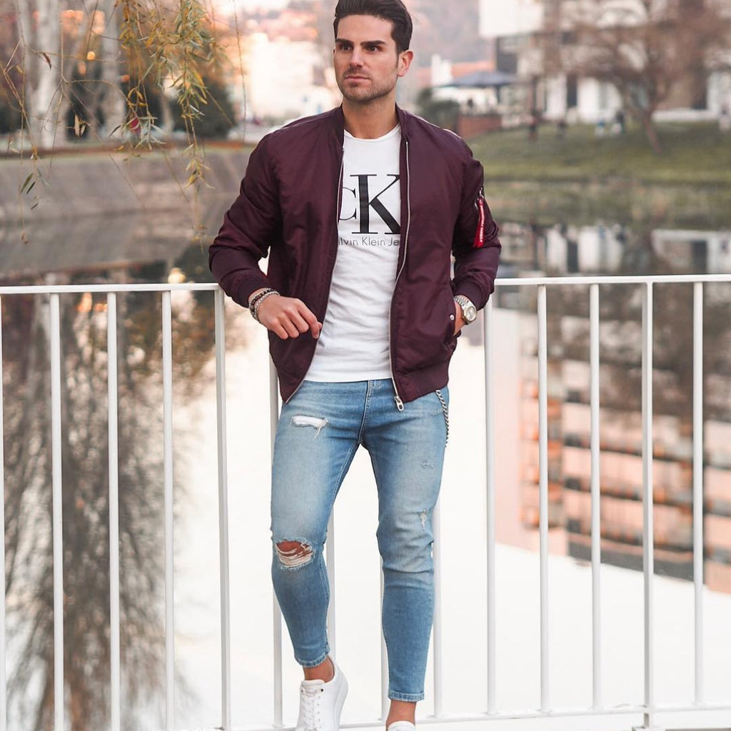 Bomber jacket outfits for men 