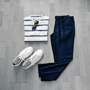 Stripe T-shirt Outfits For Men