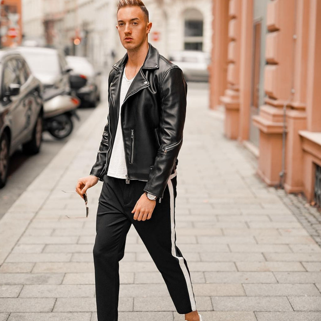 5 Coolest leather jacket outfits for men. #leather #jacket #outfits #streetstyle #mensfashion