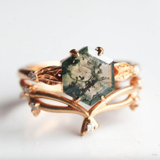 Moss Agate Rings