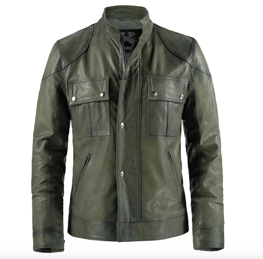 Green Leather Jacke