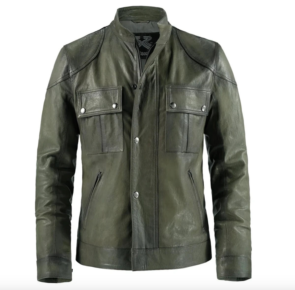 Green Leather Jacke