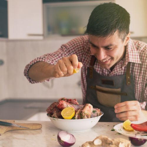 man cooking