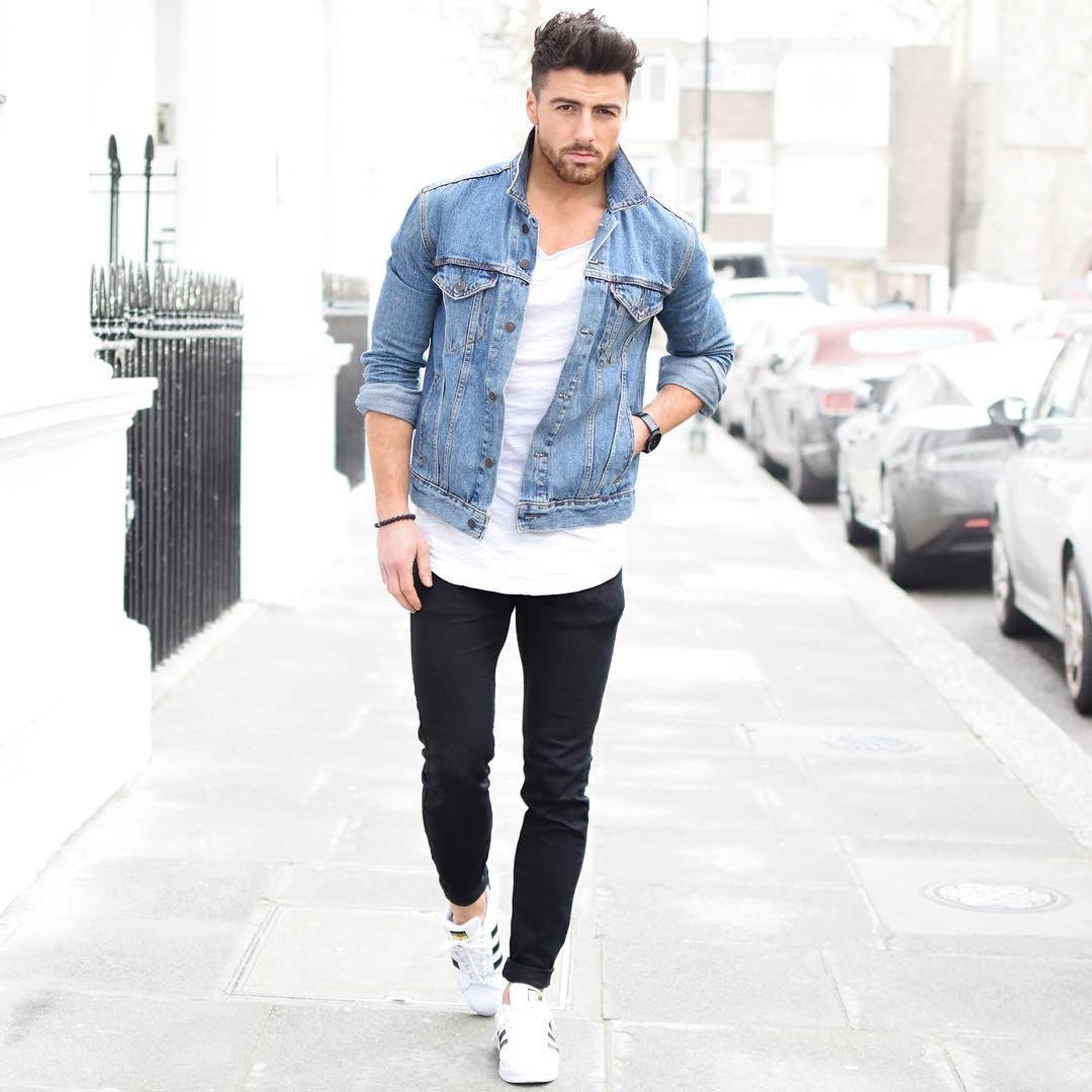 How to wear denim jacket for men #mensfashion #denimjacket #fashion 