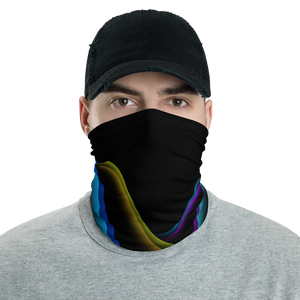 Stylish Face Mask + Headband In Neon Retro Wave Design