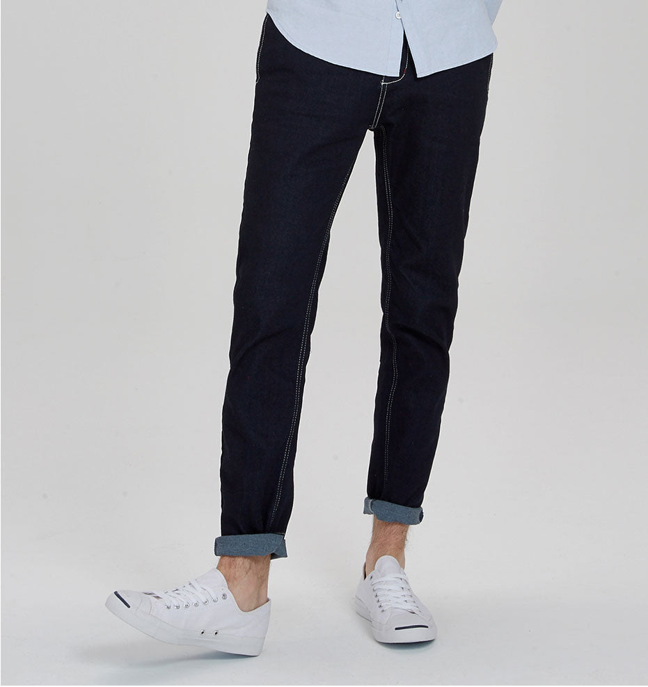 Tapered Fit Indigo Blue Jeans